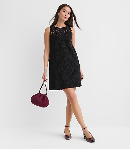 Velvet Floral Lace Mini Dress