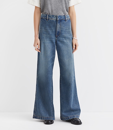 Curvy High Rise Trouser Jeans in Authentic Vintage Mid Wash