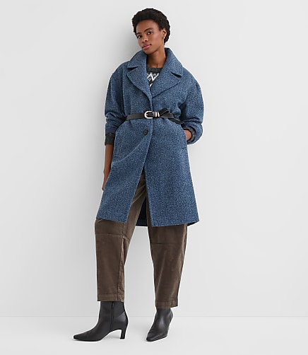 Boucle Twill Cocoon Coat