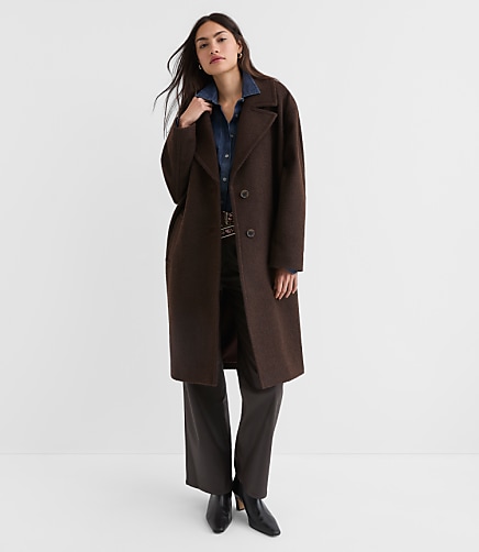 Boucle Twill Cocoon Coat
