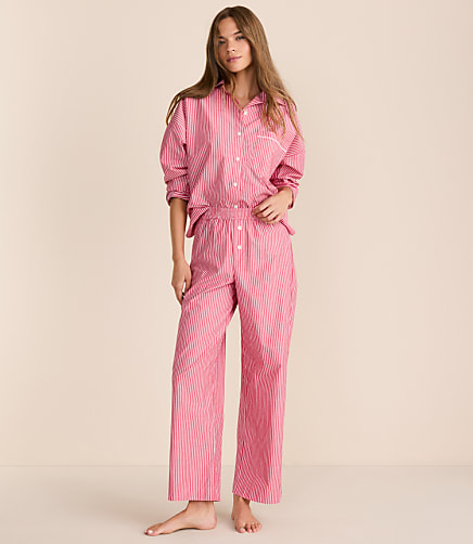 Striped Poplin Pajama Pants