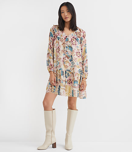 Petite Garden Ruffle Mini Flounce Dress