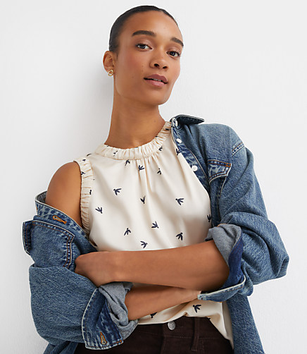 Floral Ruched Trim Shell