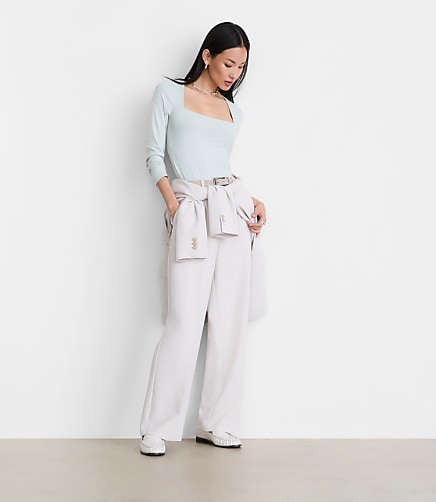 Petite LOFT Versa 360 Knit Square Neck Top