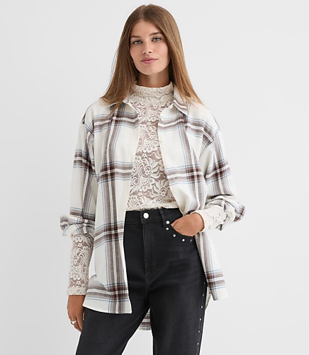 Plaid Flannel Everyday Oversized Tunic Shirt