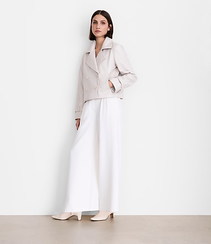 Petite LOFT Versa Embossed Faux Leather Trench Coat