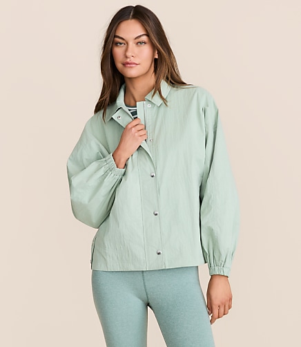 Lou & Grey Peached Dolman Anorak - Pistachio Cream