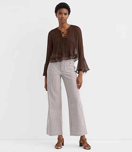 Palmer Wide Leg Crop Pants in Stripe