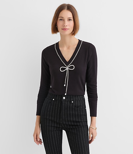 Reversible Jeweled Bow Top