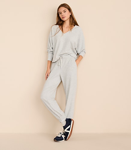 Petite Lou & Grey Heathered Upstate Waffle Joggers