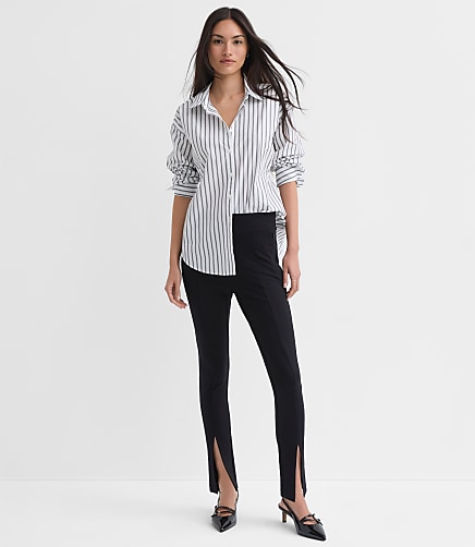 Petite Split Hem Leggings in Ponte