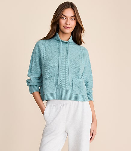 Petite Lou & Grey Bobble Drawstring Neck Sweater
