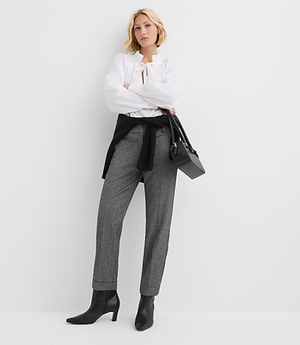 Petite Cuffed Riviera Slim Pants in Twill