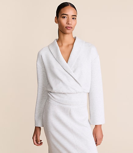 Lou & Grey Heathered Scubasoft Wrap Top