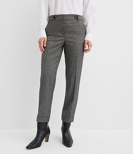 Curvy Cuffed Riviera Slim Pants in Twill