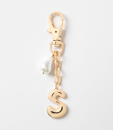 Pearlized Bubble Letter Initial Bag Charm
