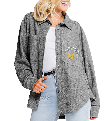 Gameday Couture Michigan Wolverines Switch It Up Button Down Shacket