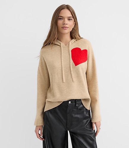 Petite Heart Hoodie Sweater