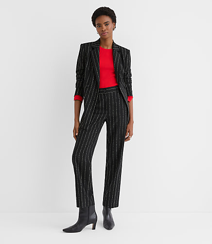 Tall Parker Straight Pants in Brushed Pinstripe