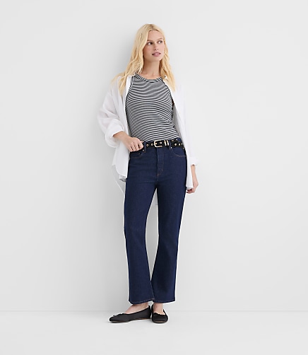 Rivete High Rise Kick Crop Jeans in Nova Wash