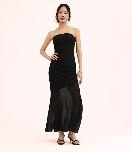 Lately Strapless Mixed Media Gown