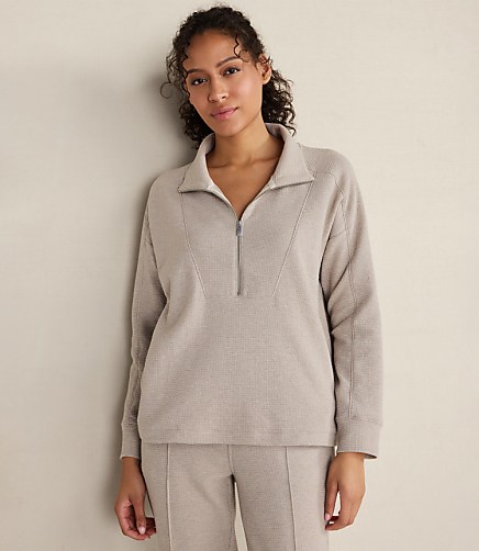 Haven Well Within Cotton Blend Ottoman Rib Half Zip Pullover