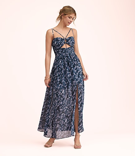 Lately Floral Strappy Cutout Maxi Dress