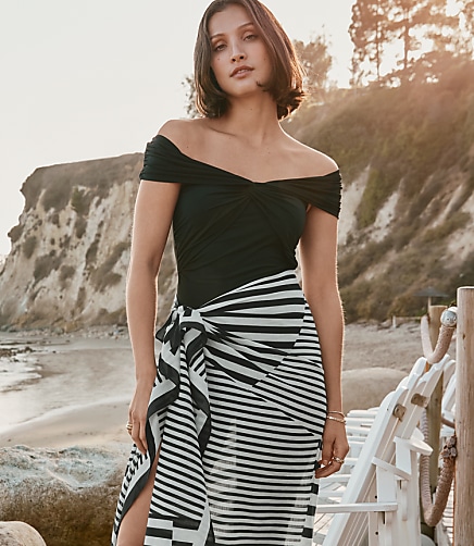 LOFT Beach Twist Over The Shoulder One Piece Swimsuit