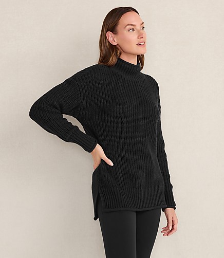 Haven Well Within Organic Cotton Roll Neck Sweater - Black