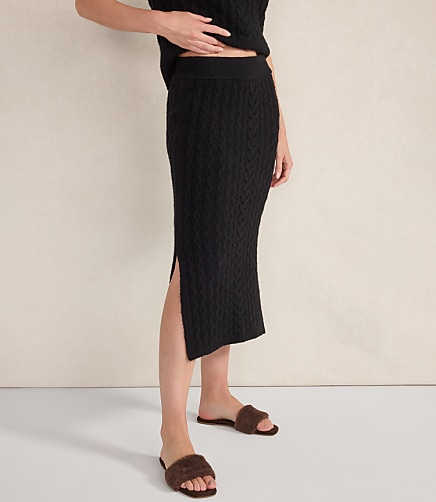 Haven Well Within Organic Cotton Blend Cable Midi Skirt