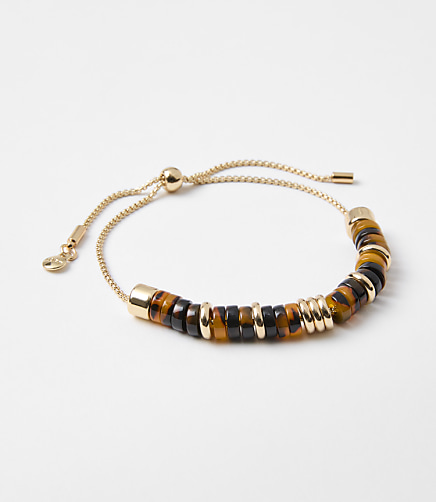 Tortoiseshell Print Spliced Pull Tie Bracelet
