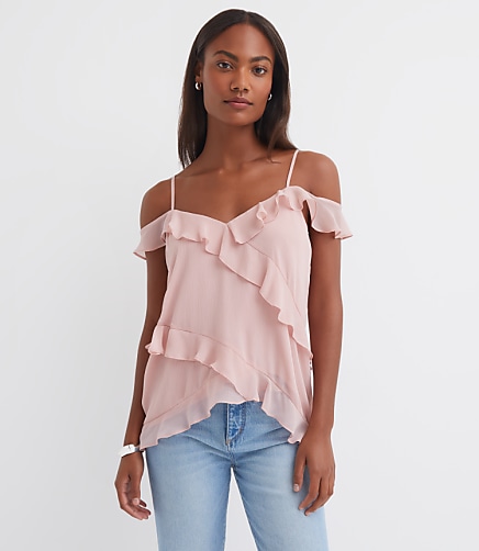 Ruffle Off The Shoulder Cami