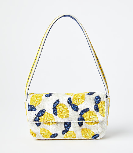 Lemon Beaded Shoulder Bag