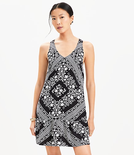 Tiled Criss Cross Back Mini Dress