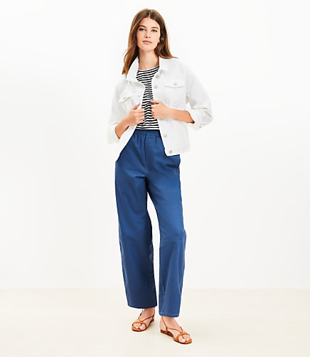 Pull On Barrel Pants in Twill