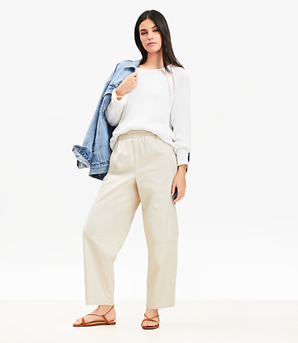 Pull On Barrel Pants in Twill