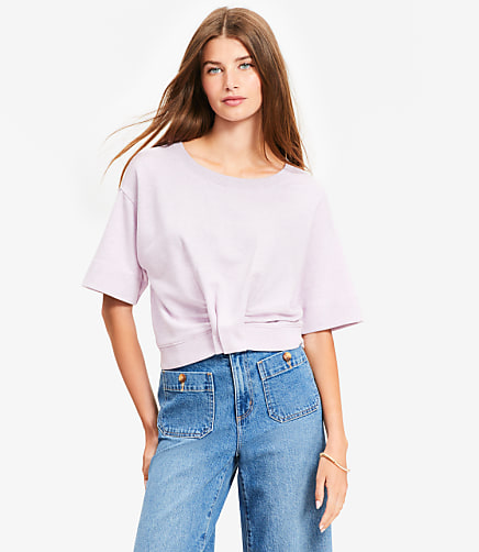 Knotted Short Sleeve Sweatshirt