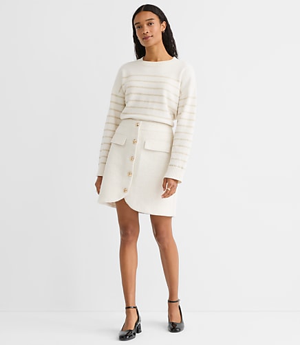 Boucle Button Mini Skirt