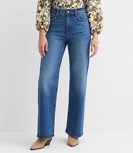 Curvy High Rise Wide Leg Jeans in Vintage Dark Wash