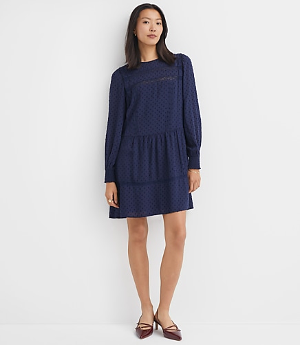 Lace Clip Flounce Mini Dress