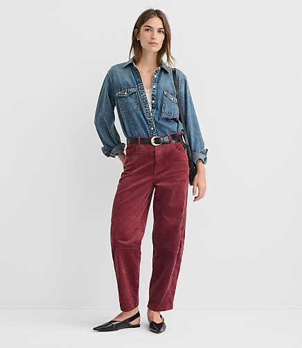 Barrel Corduroy Pants - Oxide Red