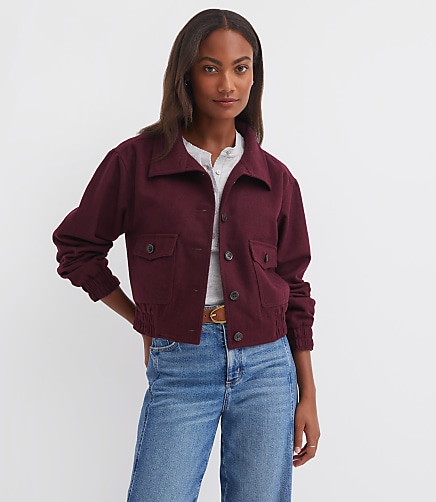 Wool Blend Bomber Jacket