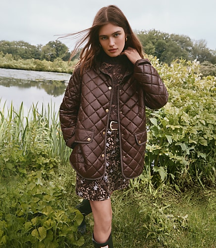 Petite Quilted Puffer Barn Jacket
