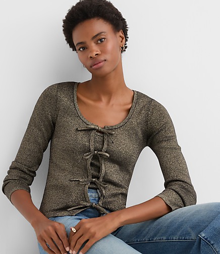 Shimmer Bow Cardigan