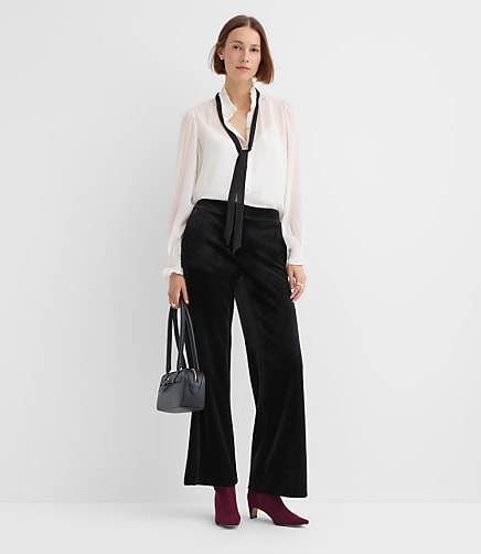 Tall Clean Wide Leg Pants in Velvet