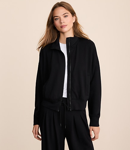 Lou & Grey Cozy Cotton Sweatshirt Jacket