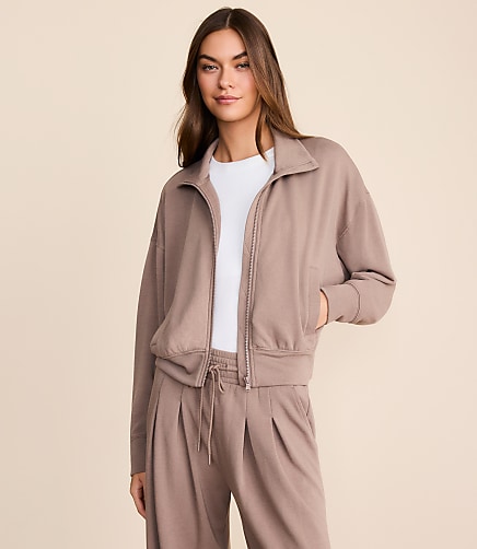Lou & Grey Cozy Cotton Sweatshirt Jacket
