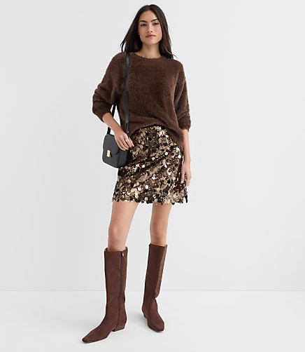 Petite Sequin Mini Skirt