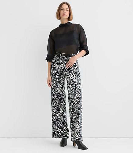 Palmer Wide Leg Pants in Leopard Print Velvet