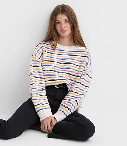 Textured Stripe Relaxed Sweater